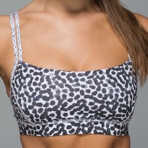 Lululemon Sports Bra Black and White Watercolor Dots